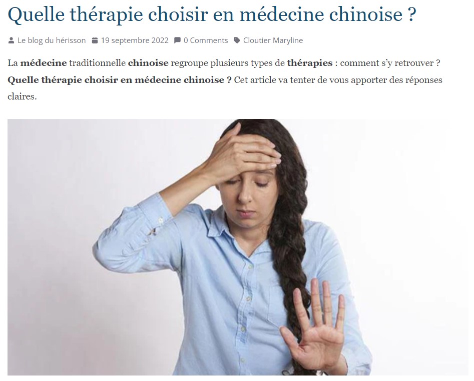 Image de l'article sur les thérapies en médecine chinoise